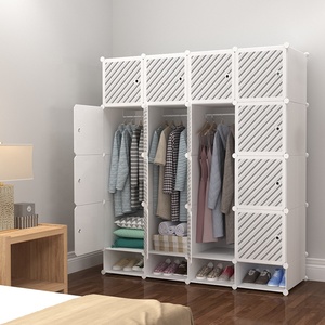 Rangement de vêtements en plastique pas cher à 16 cubes avec un porte-chaussures à une seule couche - Product Image 4