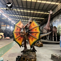 Modèle de dinosaure à franges réaliste et personnalisé en silicone et acier pour exposition en intérieur et en extérieur dans les parcs d'attractions