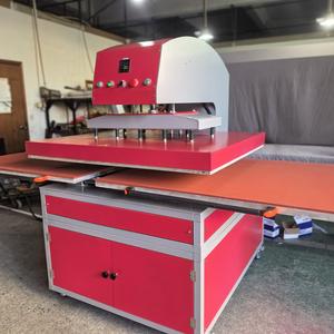 Presse à chaud pneumatique double station de grande taille rouge J Air Compressor pour sublimation, deux tables 80*100cm pour tapis de souris - Product Image 4