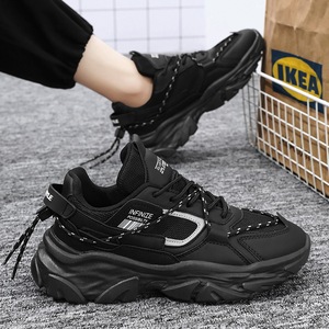 Zapatillas Deportivas Negras Modernas para Hombre, para Todas las Temporadas, Diseño de Malla Transpirable con Plantilla de PVC y Forro de Algodón, para Primavera, Verano, Otoño e Invierno - Product Image 2
