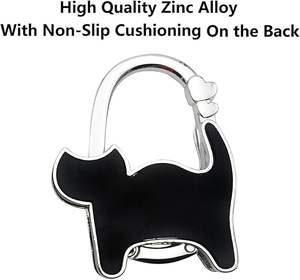 Support de Sac à Main Pliable Élégant en Forme de Chat Noir – Décoration et Rangement pour Sacs à Main Femme et Fille - Product Image 3