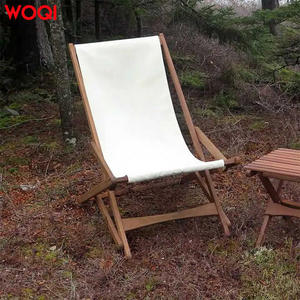 Chaise pliante d'extérieur Woqi, chaise de plage portable, chaise de camping inclinable pliable blanche - Product Image 2