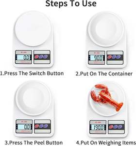 Mini balance de cuisine avec écran LCD, alimentée par piles, capacité de 5 kg, construction en acier inoxydable pour la mesure du poids - Product Image 5