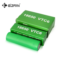 Baterai Lithium Ion Silinder Isi Ulang EU stock VTC6 3.7V 3000mAh 15A 18650 Flat Top dengan Katoda LiNiMnCoO2, 500 Siklus untuk Sepeda Listrik
