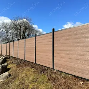 Teras gizlilik çit kolay kurulum ahşap plastik kompozit çit ve kafes
