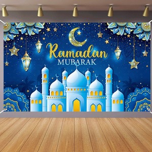 Eid Achtergrond Banner Zwart Goud Decoratie Gelukkige Verjaardag Nieuwjaarsfeest Achtergronddoek - Product Image 2
