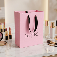 Sac en papier de luxe pour bijoux, parfums et petits cadeaux, avec poignées en ruban