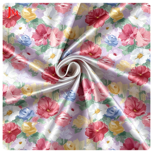 Tessuto in Raso di Cotone Floreale Stampato Personalizzato, <span class=keywords><strong>Materiale</strong></span> Elasticizzato con Stampa Digitale per Abbigliamento e Camicette alla Moda - Product Image 2