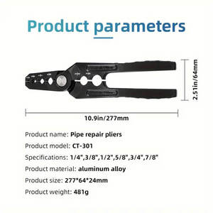 Alicates de Reparación para Cortar Tubos de Cobre, Apertura Máxima de 1/4 Pulgada, Grado Industrial, Acero al Cromo Vanadio, Mandíbula Plana, Superficie Lisa - Product Image 2