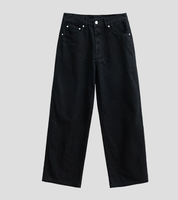 Pantalon cinq poches pour homme marron taille haute coupe droite large avec braguette boutonnée, passants de ceinture, poche porte-monnaie et poche plaquée, vente en gros OEM