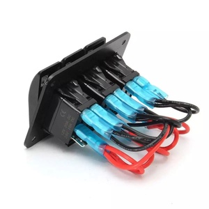 5pin ON-OFF chuyển đổi bảng điều khiển chuyển đổi 3 Gang nhôm chuyển đổi, 12V/24V Rocker chuyển đổi bảng điều khiển cho xe Maine ATV Red LED - Product Image 4