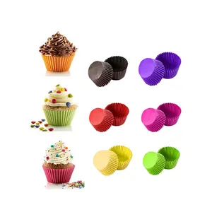 60Mm 70Mm Tahan Lemak Kedua Sisi Dicetak Warna Solid Cupcake Liners Truffle Coklat Mini Kue Mangkuk Muffin Kasus Pembungkus