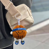 Porte-clés en peluche de coton pour basketball et badminton, pendentif créatif, jouet mignon anti-stress, doux et moelleux