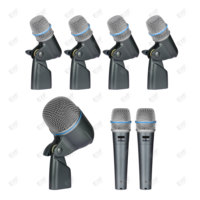 Kit de 7 micros pour batterie, micros dynamiques professionnels pour batterie complète, scène live, enregistrement en studio avec clips, supports et étui rigide