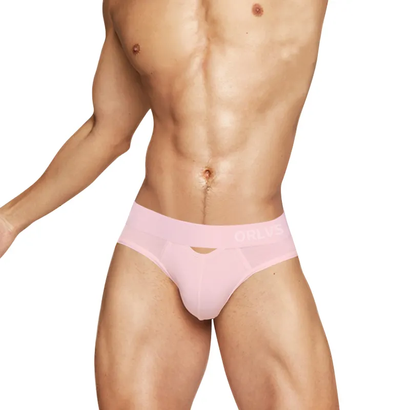 새로운 도착 ORLVS 망 속옷 섹시한 복서 팬티 남성 사용자 정의 남성 재고 항목 M L XL 2XL 핑크 색상