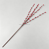 L-412 Bunga Hias Artificial Pussy Willow Branch Warna-warni untuk Dekorasi Pernikahan, Rumah, Natal, Vas