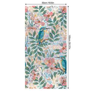 Autocollant électrostatique givré <span class=keywords><strong>occultant</strong></span> pour <span class=keywords><strong>fenêtre</strong></span> de salle de bain, motif fleurs tropicales colorées, pour vitres transfrontalières - Product Image 6