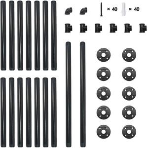 Support d'étagère métallique suspendu à 4 niveaux Étagères murales flottantes en <span class=keywords><strong>bois</strong></span> avec tuyau industriel - Product Image 4