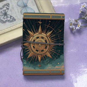 Cahier A6 fait à la main Design vintage fermeture à cravate 160 pages cadeau doux pour les photographes avec boussole de style Steampunk avec - Product Image 2