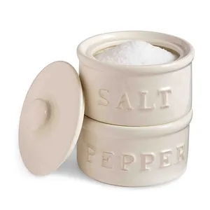 Stoneware Ceramic Cellar Salt and Pepper Holder