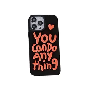 Fashion 3D Silicone Letters You Can Do Anything Phone Case Custom Design For Cover For Iphone 14 13 12