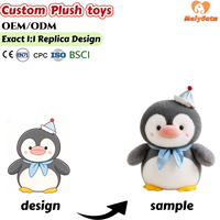 Peluche pingouin mignon OEM ODM avec chapeau de fête et nœud papillon, idéal pour les décorations d'anniversaire et les cadeaux