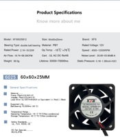 Ventilateur axial de refroidissement électrique OEM ODM XFSFAN DC de haute qualité 60x60x25mm 6025 12V 24V avec roulement à billes/huile