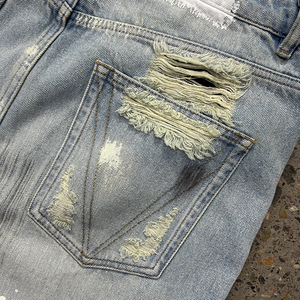 <span class=keywords><strong>Pantalones</strong></span> <span class=keywords><strong>Cortos</strong></span> <span class=keywords><strong>Vaqueros</strong></span> Holgados de Diseño Antiguo, Estilo Grunge, <span class=keywords><strong>Rotos</strong></span>, Hip Hop, Streetwear, Pierna Ancha, Lavados, Capri para <span class=keywords><strong>Hombre</strong></span> - Product Image 5