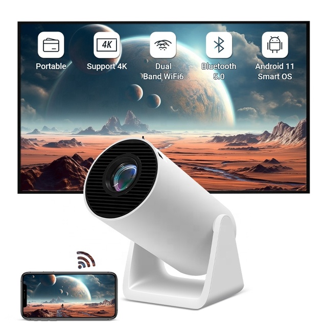 2026 Factory Latest Hot HY300 Pro Beamer Full HD WiFi 6 Office Home Android 11.0 System 1280x720P Portable Beamer