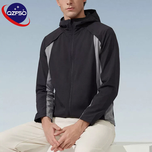 QZFSO Custom Streetwear <b>Lightweight</b> Mesh Zip up Windbreaker Breathable Quick-dry Polyester Sun Protection <b>Jacket</b> With Hood - Product Image 1