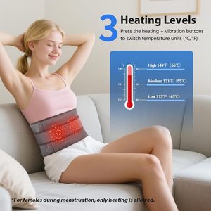 Custom Logo Adjustable Hot Compress Lumbar Massage Lower <b>Back</b> Brace <b>Belt</b> <b>Pain</b> Relief Heating Vibration Waist Massager - Product Image 5