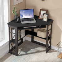 Bureau de travail moderne, durable et simple pour la maison ou le bureau, avec étagère de rangement et bureau d'ordinateur d'angle multifonctionnel