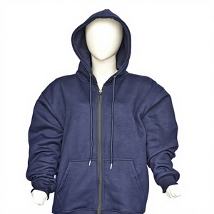 Sudadera con Capucha Azul Marino para Mujer, 100% Algodón, Felpa Suave, Transpirable, Informal, Manga Larga, Ropa de Invierno, Lavado Ácido Personalizado - Product Image 1