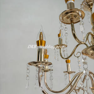 New Arrival Wedding gold <b>candle</b> holder High-quality Led Road Romantic Crystal Lights Stand - Product Image 4