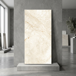 Azulejos de porcelana pulida Lorenz Crema de 800x1600 mm con diseño de mármol crema para proyectos comerciales de alta gama - Product Image 4