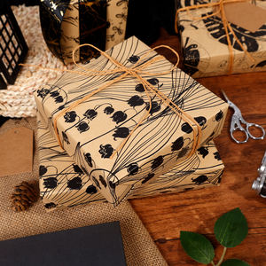 Papel Kraft personalizado 2024 impreso 43*300 cm 3 rollos por juego diseño papel de regalo embalaje - Product Image 5