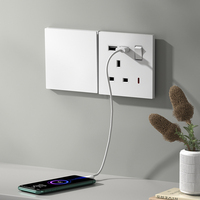 Touchmi precio de fábrica Reino Unido 1/2/3 Gang Light 20A 45A baquelita 13A toma de corriente de pared pulsador interruptores eléctricos enchufe