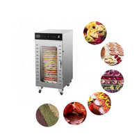 Commerciële 20-bakjes touchscreen roestvrijstalen draaibare fruitdroger, vleesdroger, huishoudelijke voedseldroger.