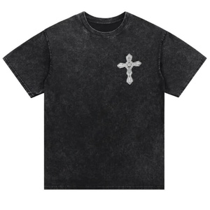 เสื้อยืดฮิปฮอปทรงบ็อกซี่พิมพ์ลายกราฟิกแบบหนาพิเศษ 1 ตัว เสื้อยืดคอตตอนเปล่าคุณภาพสูงสั่งทำได้ สตรีทแวร์โอเวอร์ไซส์แบบวินเทจ - Product Image 1