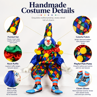 Ästhetische Vintage Regenbogen-Stilleben-Figur Retro Zirkus Abschlussfeier Ostern Kinderzimmer Dekorative Tisch-Keramikfigur Clown