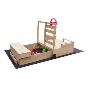 <span class=keywords><strong>Bac</strong></span> à <span class=keywords><strong>sable</strong></span> en <span class=keywords><strong>bois</strong></span> pour enfants, forme de voiture, avec roues à tirer - Product Image 1