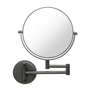 Зеркало для макияжа настенное, складное, увеличенное, вращающееся, круглое двустороннее зеркало для ванной комнаты