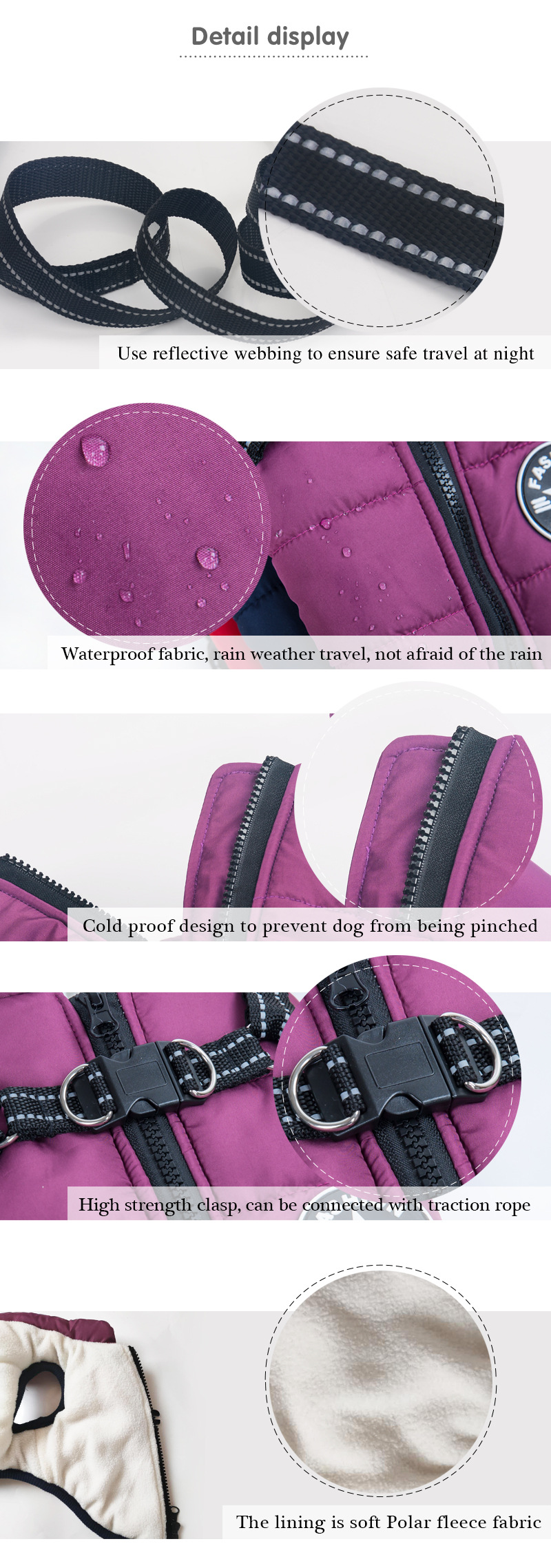 Luxury Cooling Pet Vest Dog Harness And Leash Set With Buckle Winter Cotton Coat
