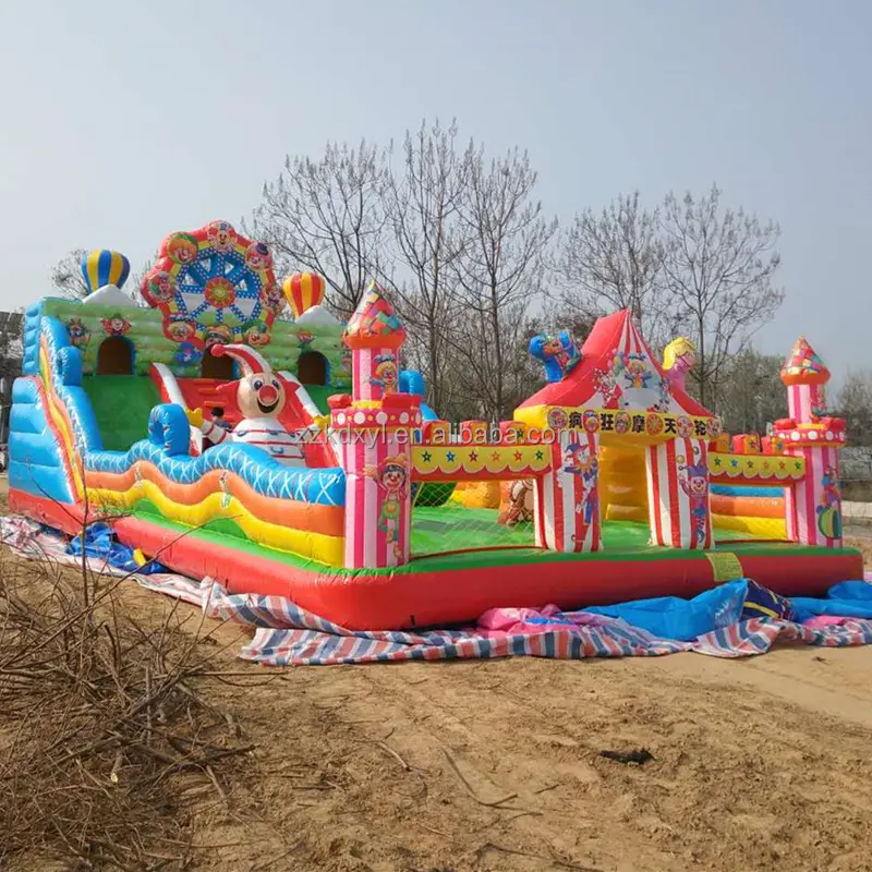 Die Fabrik verkauft aufblasbare Schloss rutsche für Kinder im Riesenrad stil im Freien, große aufblasbare Trampolins piel zeuge