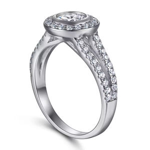 Anillo de plata de ley S925 de lujo 0.6CT Zircon CZ Aniversario Proponer Promesa Compromiso Boda Nupcial Colección Joyería fina - Product Image 3