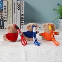 Adorable mini pendentif ours en peluche, logo personnalisé, t-shirt, poupée en peluche, décoration de sac à dos, porte-clés, cadeau personnalisé, jouet en peluche rembourré