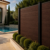 Panneau de clôture WPC extérieur gris composite pour jardin, clôture en bois-plastique pour chalet de montagne et aménagement paysager