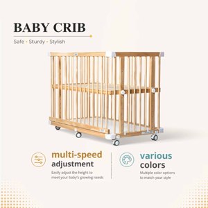Cuna de madera multifuncional para bebés y niños pequeños, cama para niños con estándares EN716/ASTM - Product Image 5