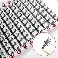 Meecil Nouveau Design Style Léger 12 Rangées Extensions de Cils Anime Préfabriquées Individuelles en Fibre PBT Faites à la Main Base Affûtée Plateaux