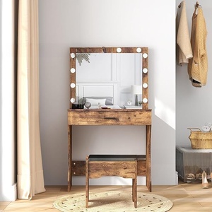 <span class=keywords><strong>Coiffeuse</strong></span> moderne minimaliste <span class=keywords><strong>avec</strong></span> miroir et tabouret, mobilier de chambre personnalisable pour la maison - Product Image 6